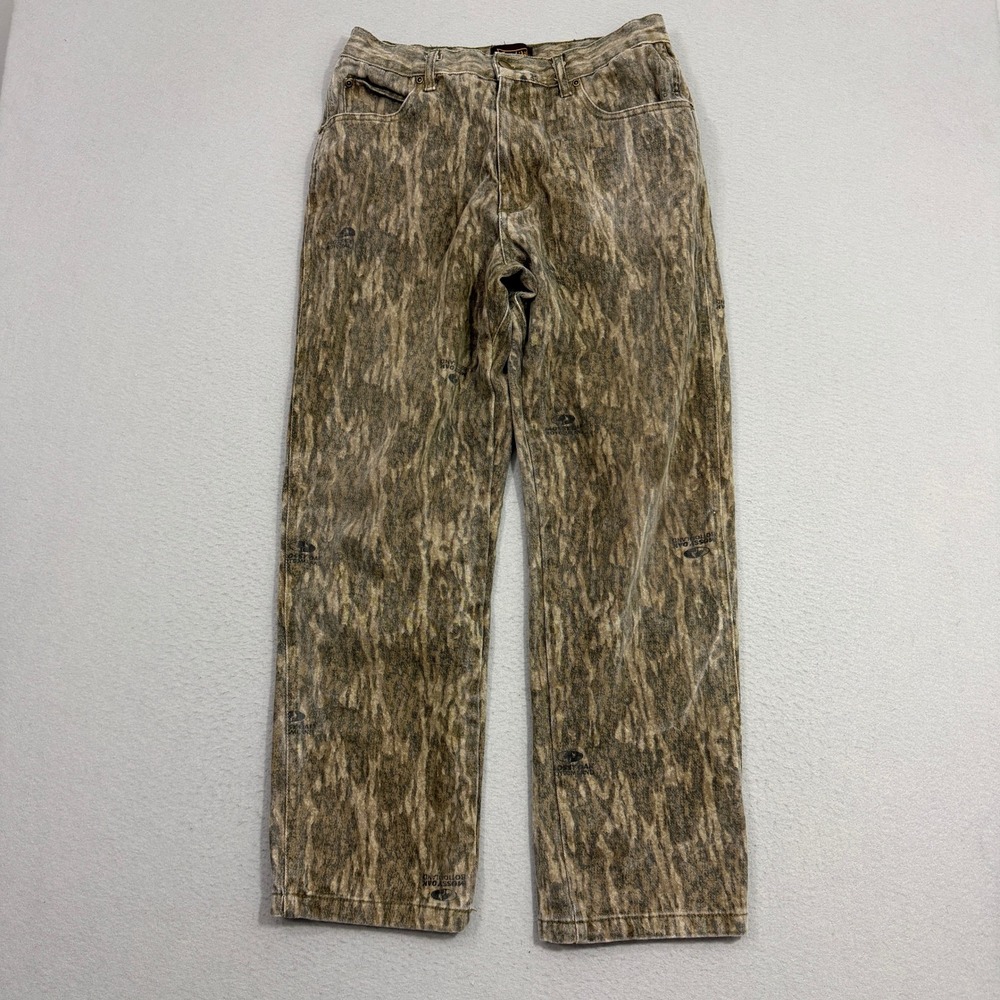 Vintage Gamehide Pants 34x30 Brown Mossy Oak Bottomland Camo Hunting Cotton CWP